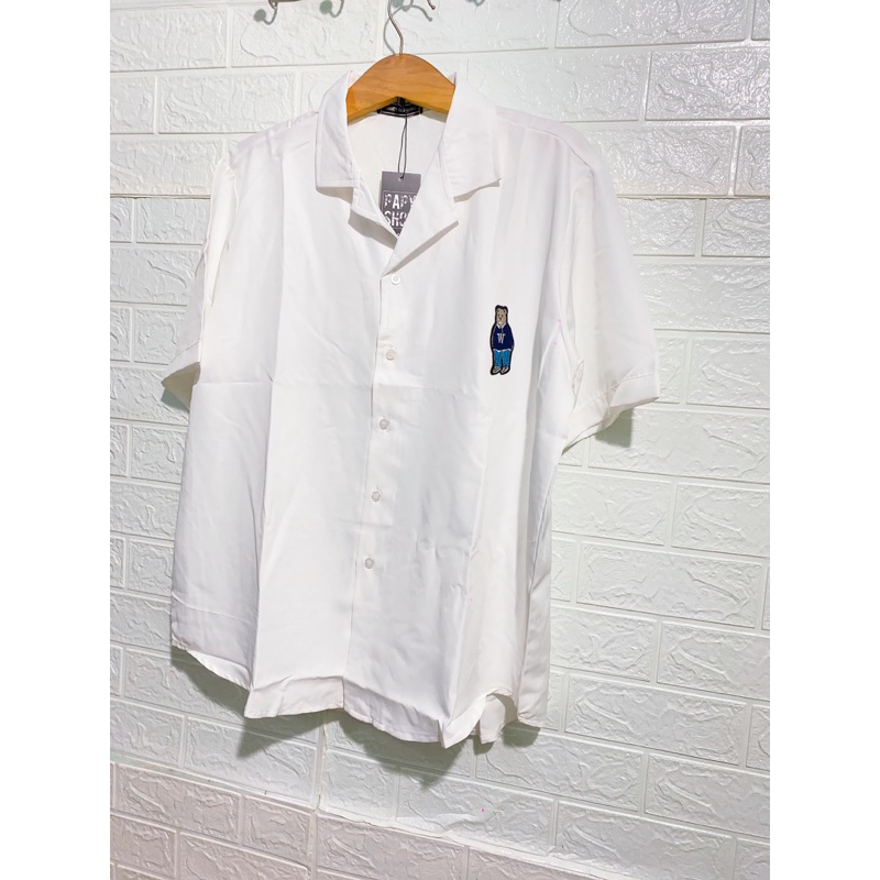 Sơmi Nam tay lỡ thêu gấu Bear