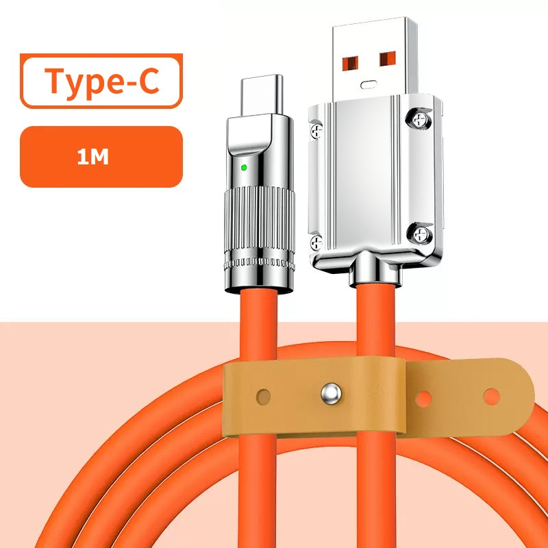 Cáp sạc siêu nhanh 120W cao cấp 3 đầu dây sạc cho samsung IP hợp kim kẽm 120W 6A dây silicone