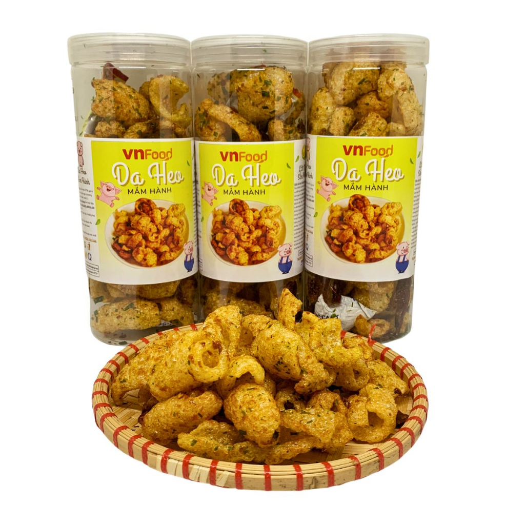 Da Heo Mắm Hành 250Gr | Đồ Ăn Vặt VnFood | Da Heo Ăn Vặt
