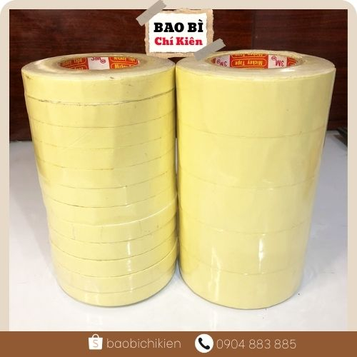 Băng dính xốp 2 mặt màu vàng  - Băng keo xốp 2 mặt siêu dính -baobichikien
