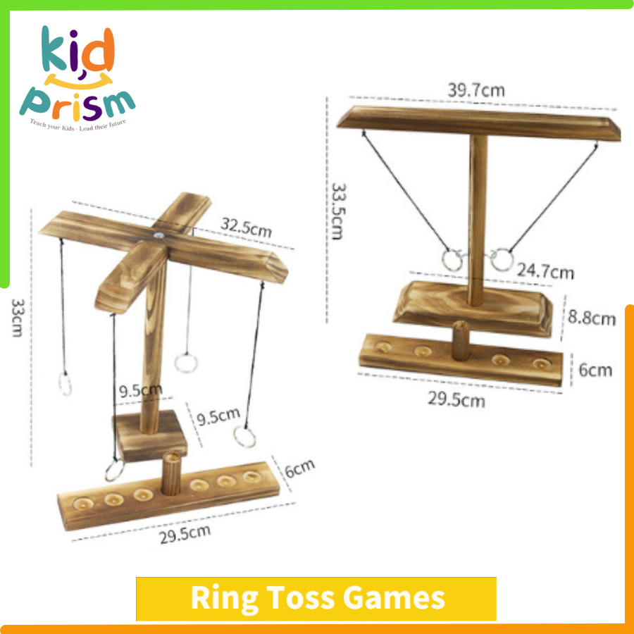 Bộ đồ chơi Ring Toss Game - Bộ trò chơi gia đình ném móc vòng bằng gỗ, rèn luyện kĩ năng khéo léo