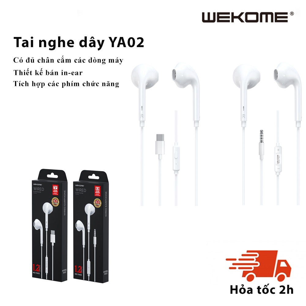 Tai nghe có dây Wekome YA-02 chính hãng tích hợp đàm thoại, nghe nhạc, chơi game cho điện thoại, laptop, PC