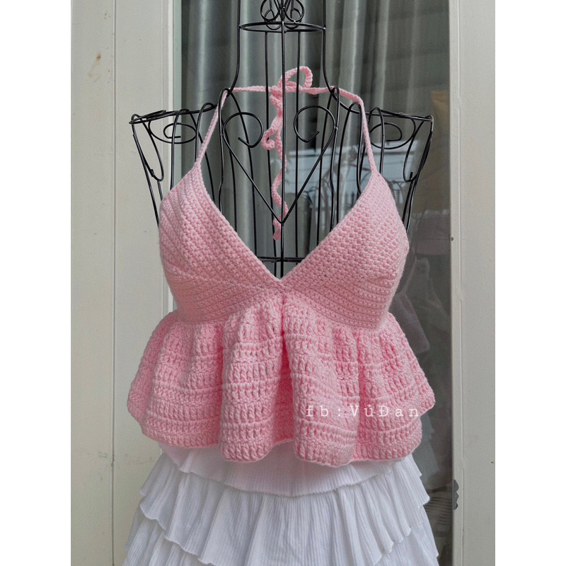 Áo Len Bèo 2 Dây Handmade