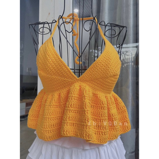 Áo Len Bèo 2 Dây Handmade