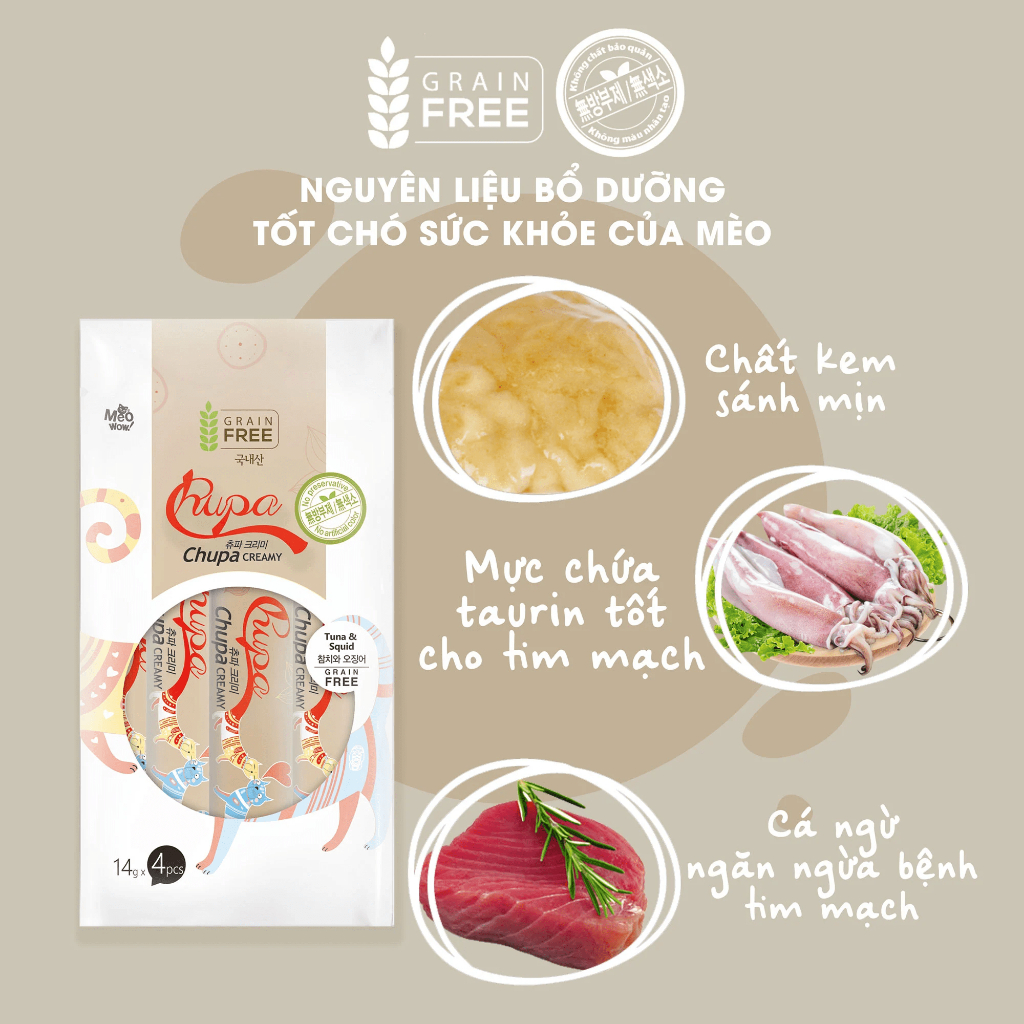 Súp Thưởng / Xốt Thịt Thật Cao Cấp Chupa Cream Cho Mèo