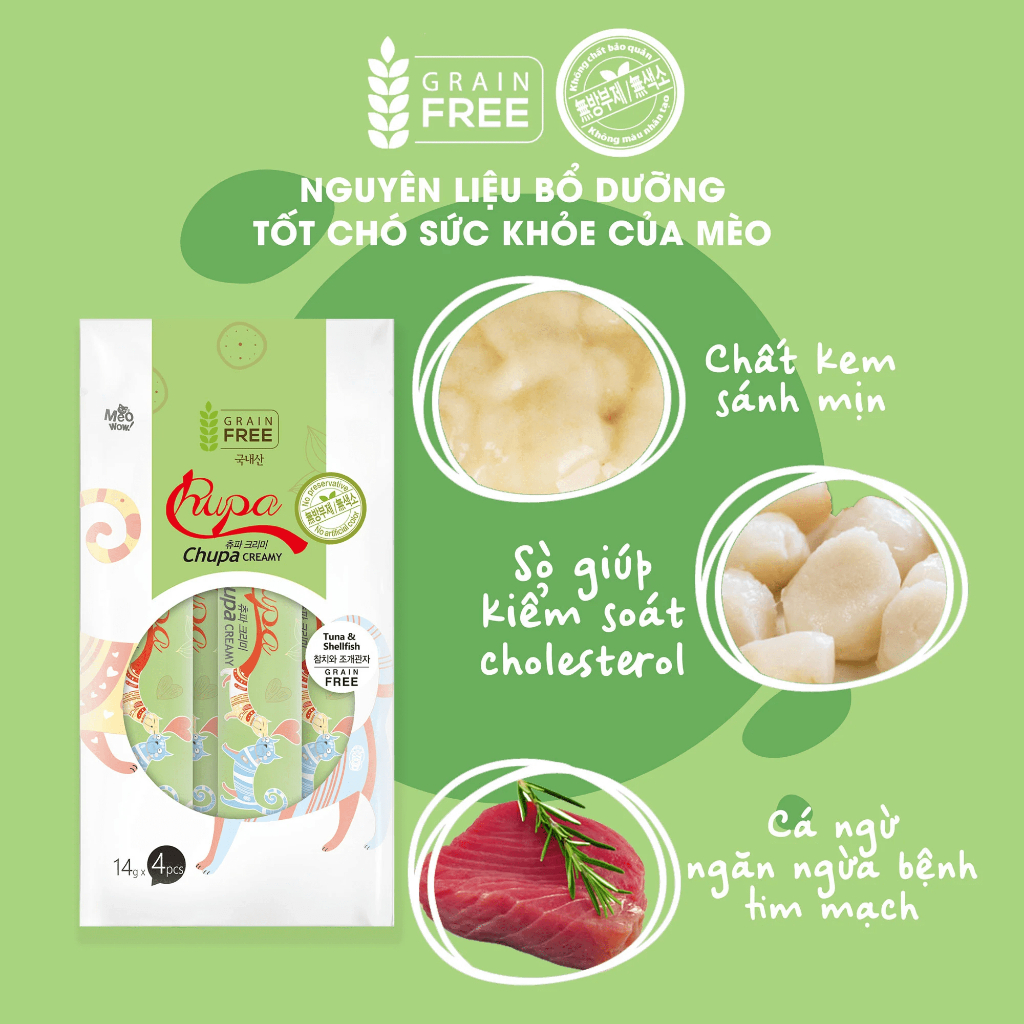 Súp Thưởng / Xốt Thịt Thật Cao Cấp Chupa Cream Cho Mèo