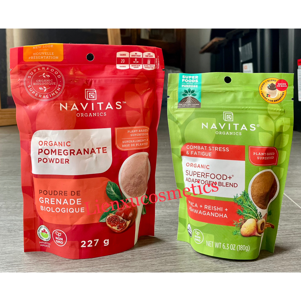 Bột maca, sâm Ấn Độ và nấm reishi hữu cơ Navitas 180g