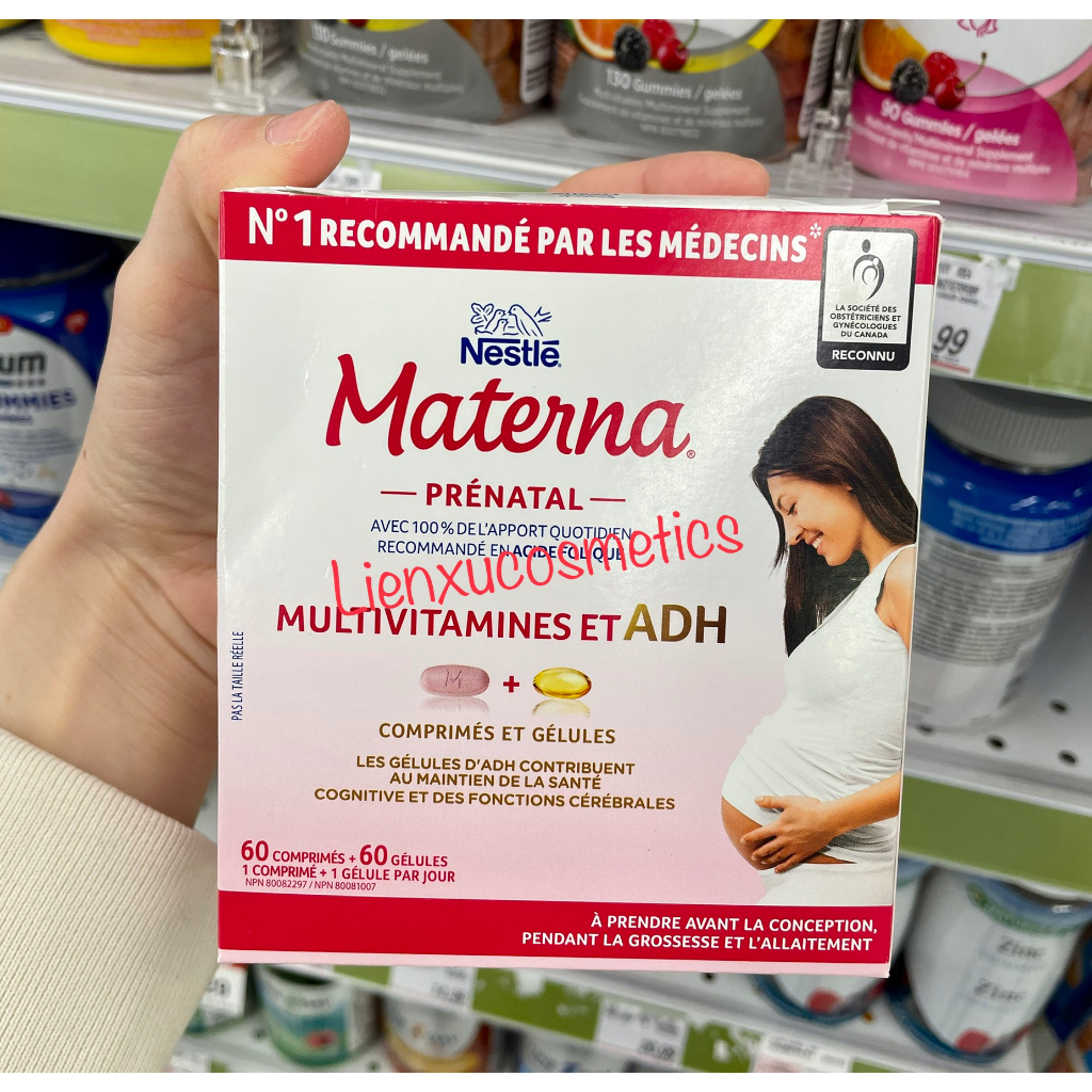 Viên uống bà bầu Materna Prenatal Multivitamins & DHA của Nestle, set 2 hộp, 60 viên/ hộp