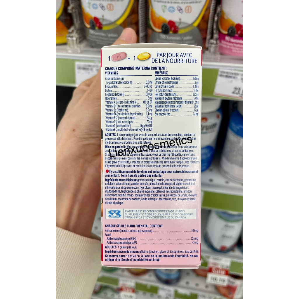 Viên uống bà bầu Materna Prenatal Multivitamins & DHA của Nestle, set 2 hộp, 60 viên/ hộp