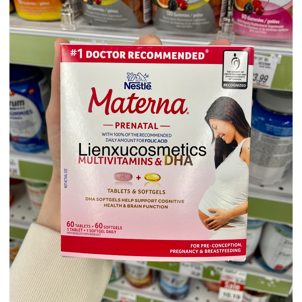 Viên uống bà bầu Materna Prenatal Multivitamins & DHA của Nestle, set 2 hộp, 60 viên/ hộp