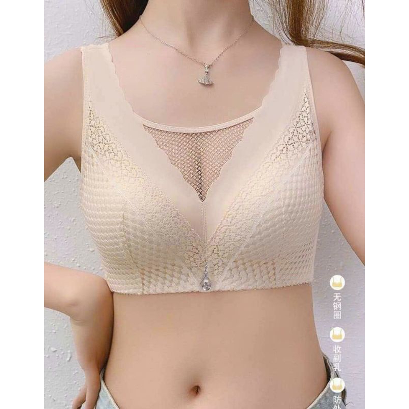 Áo lót bản to nâng ngực không gọng mút mỏng chống chảy xệ cho người ngực to, áo ngực BIGSIZE size 44