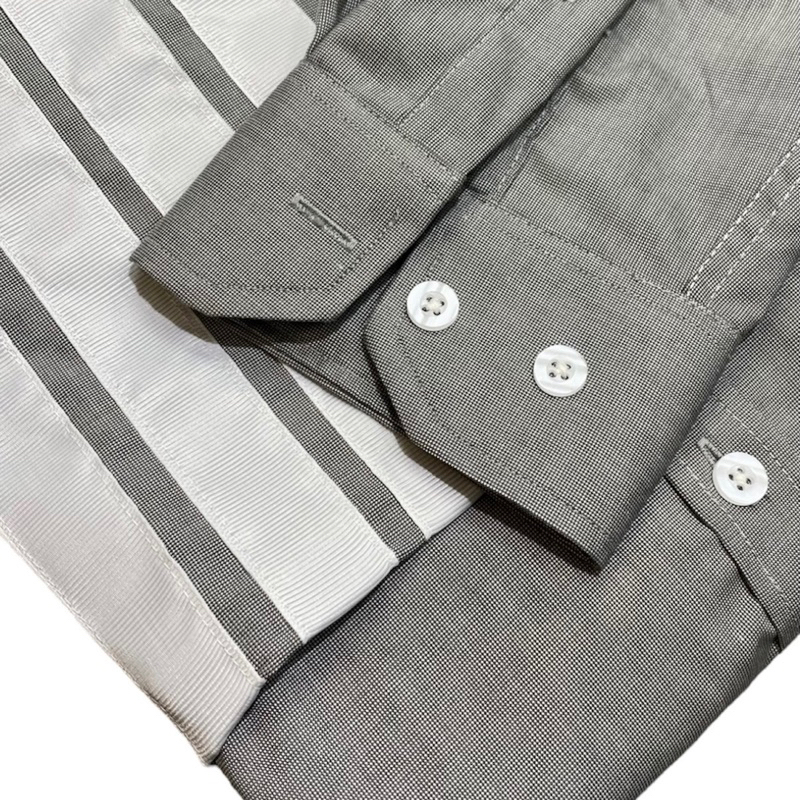 Áo Sơ MI Nam Nữ XÁM TRƠN THÊU TAY TRẮNG Chất Vải Linen Thô m