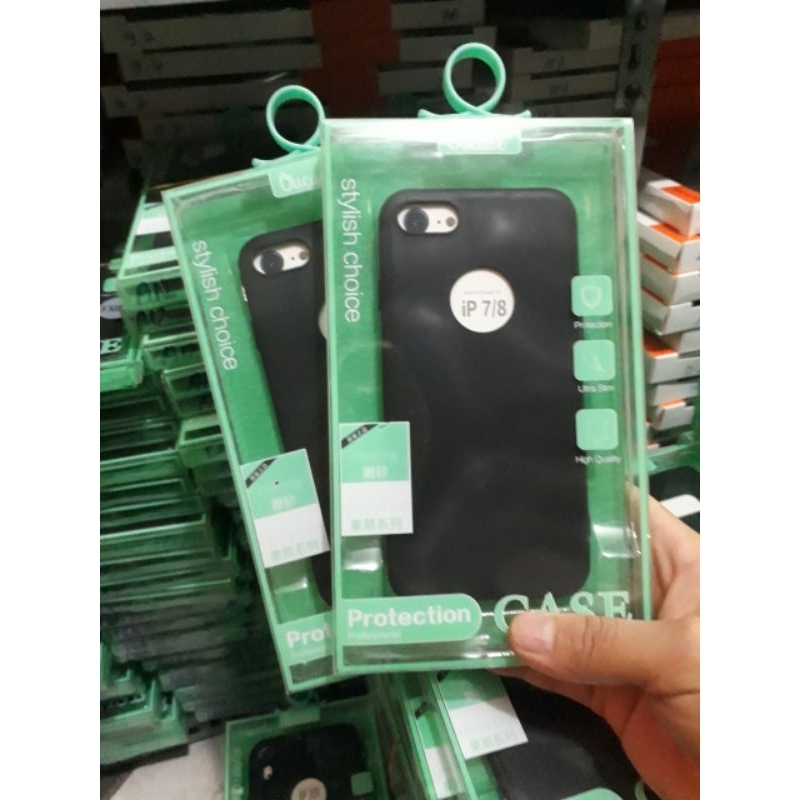 Ốp lưng Ou Case cho iphone 7 plus/8 plus/ip7/8/6 plus/ip6/6s/ip5/5s silicon dẻo màu (đen-xanh)