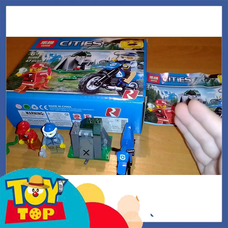 Đồ chơi lắp ráp city thành phố xe mô tô cảnh sát truy đuổi kẻ trộm ở mỏ kim cương xếp hình Lpin 02095 mô phỏng 60170