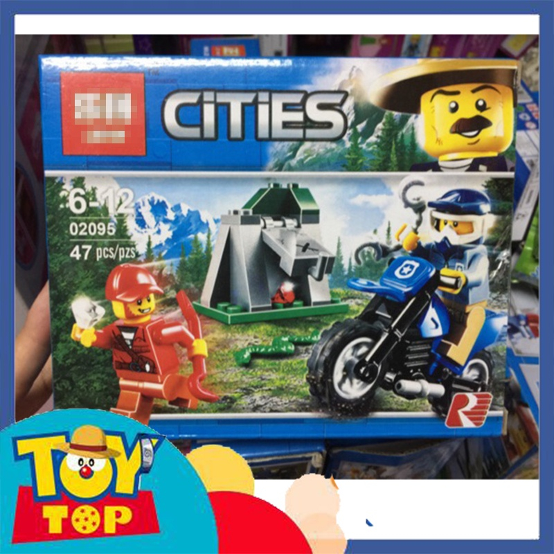 Đồ chơi lắp ráp city thành phố xe mô tô cảnh sát truy đuổi kẻ trộm ở mỏ kim cương xếp hình Lpin 02095 mô phỏng 60170