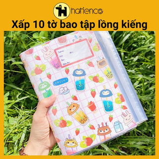 Bìa bao tập xấp 10 tờ lồng kiếng dễ thương