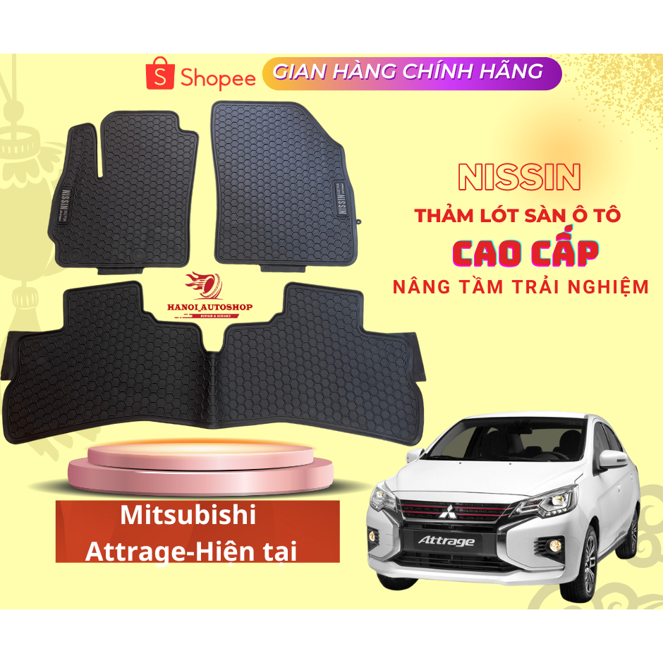 Thảm Lót Sàn Xe Mitsubishi Attrage Thương Hiệu NISSIN Cao Cấp,Thảm Lót Sàn Cao Su Không Mùi, Không Thấm Nước, Dễ Dọn Rửa | BigBuy360 - bigbuy360.vn