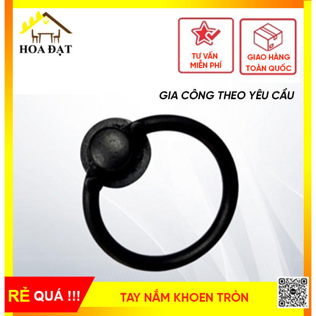 Tay Nắm Khoen Tròn – Phi 50mm – Màu Giả Cổ - Thiết Kế Mới Lạ - Màu Sắc Đẹp Và Bền Màu