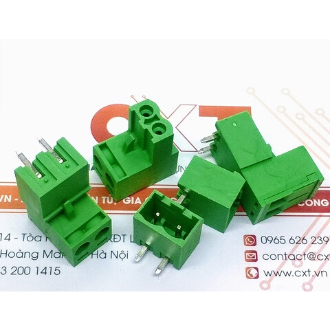 Cầu đấu 2EDG5.08-2P 5.08mm xanh cong (chặn 2 đầu)