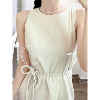 Đầm váy linen dây tết be (HÌNH THẬT ĐỘC QUYỀN nangtho.ct) 4260