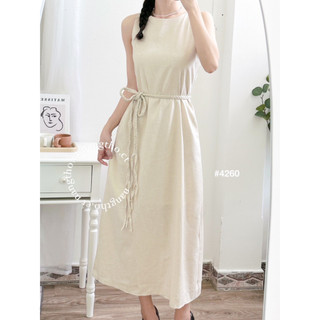 Đầm váy linen dây tết be (HÌNH THẬT ĐỘC QUYỀN nangtho.ct) 4260