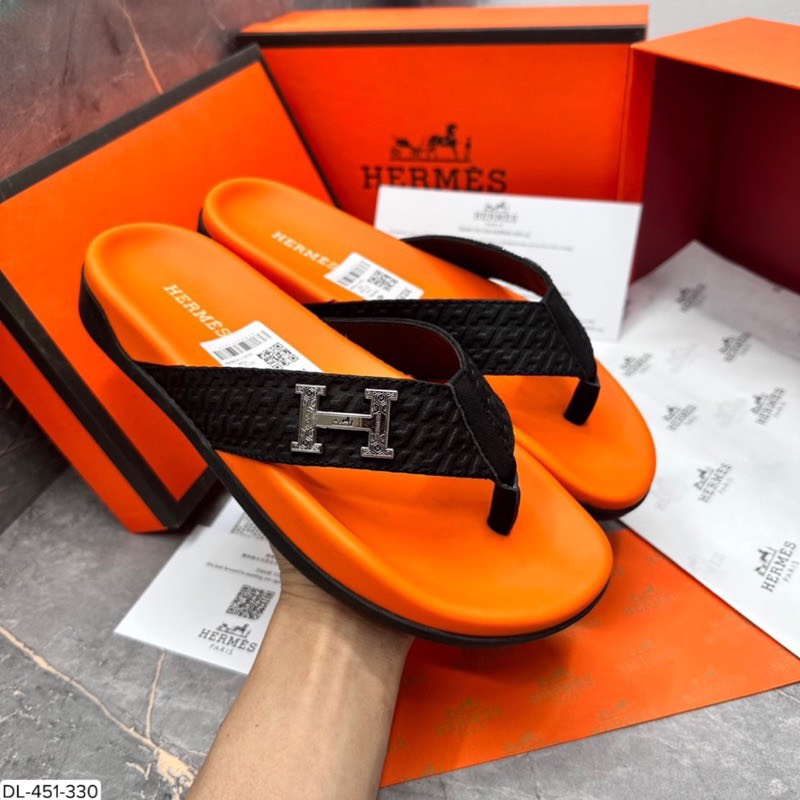 Dép quai ngang nam HERMESS cao cấp êm chân chống nước SANG ĐẸP ÊM CHÂN Mới nhất 2023