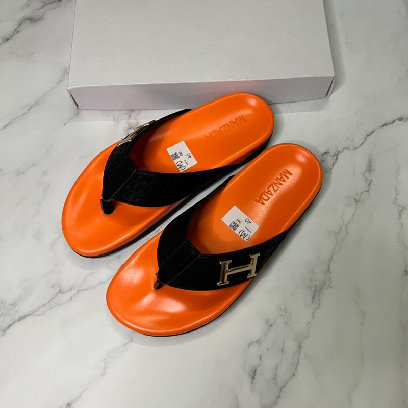 Dép quai ngang nam HERMESS cao cấp êm chân chống nước SANG ĐẸP ÊM CHÂN Mới nhất 2023