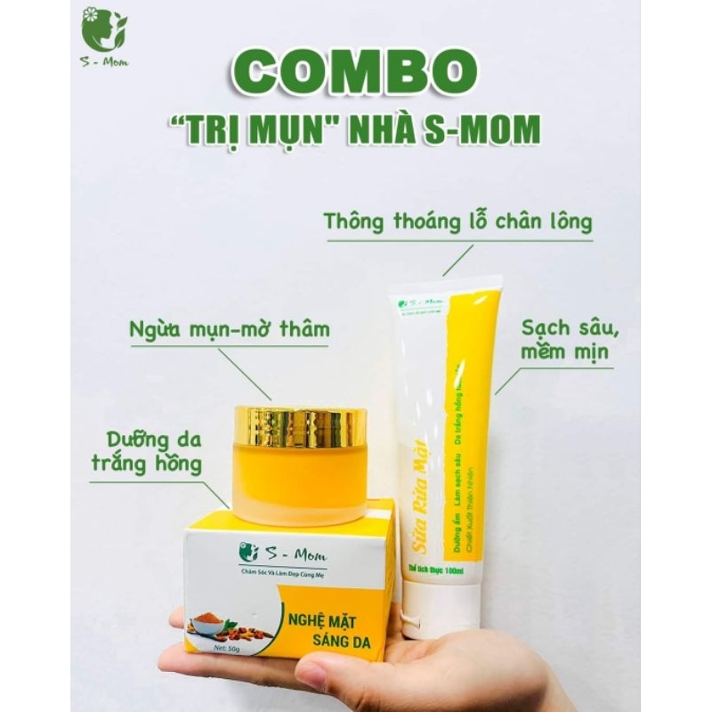 Kem Nghệ Mặt Sáng Da S-Mom Giúp Dưỡng Ẩm , Sáng Da , Giảm Thâm Sạm , Nám