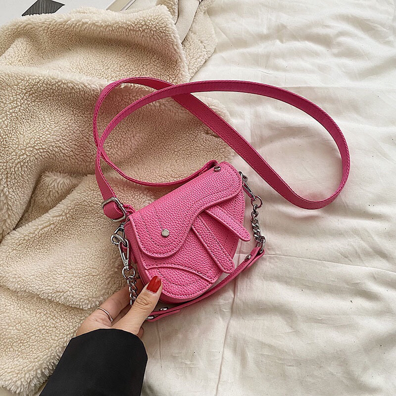 Túi xách nữ mini Saddle Bag có dây đeo chéo dáng yên ngựa mẫu mới size 14cm