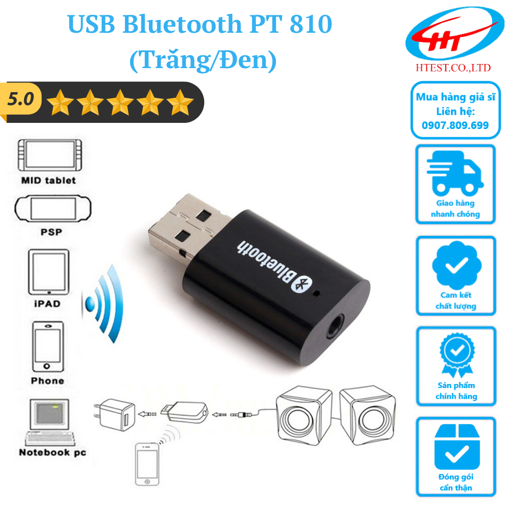 [PT 810] Bộ thu phát / USB Bluetooth PT 810 Trắng - Hàng chính hãng