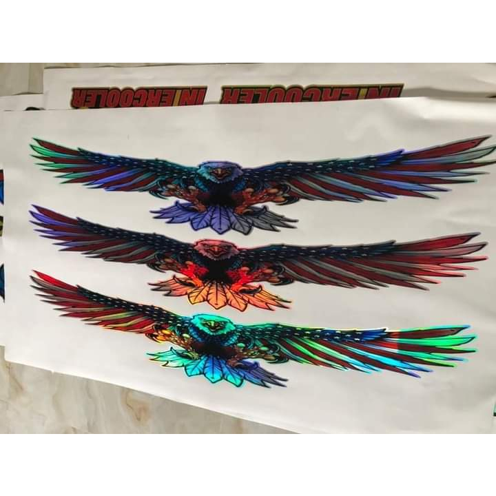 Tem đại bàng Mỹ pq lấp lánh bảy màu  dán trang trí xe tải, xe ô tô