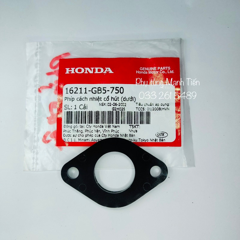 Phíp co xăng/ phíp cách nhiệt chính hãng mã 16211-GB5-750