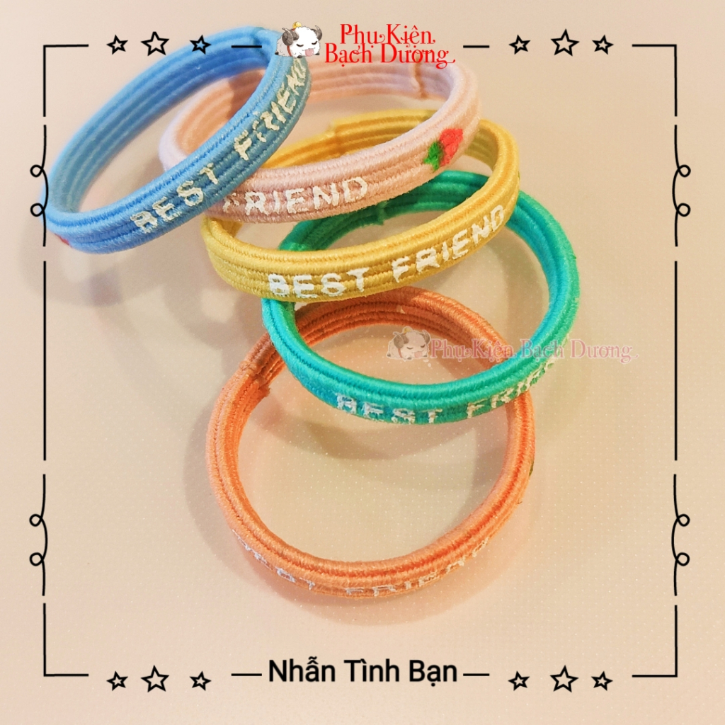 Nhẫn Tình Bạn Đeo Nhóm/ Cặp Dễ Thương Màu Sắc Ngọt Ngào