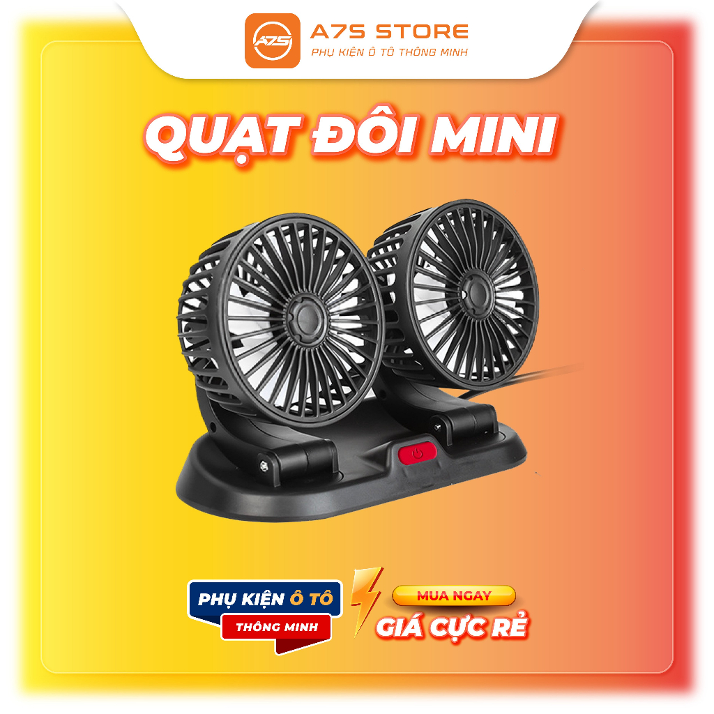 Quạt Đôi Mini Xoay 360 Độ Nhỏ Gọn Tiện Lợi