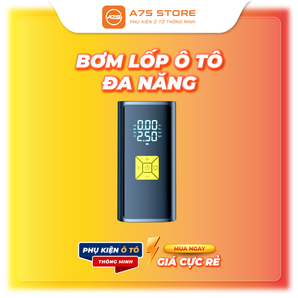 Bơm Lốp mini  Xe Thông Minh Đa Năng Màn Hình Kỹ Thuật Số