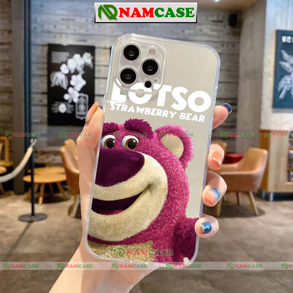 Ốp lưng iphone cặp đôi gấu dâu lotso hoạt hình độc lạ ngộ nghĩnh dễ thương đẹp ip 6/6s/7/8/X/XS/11/12/13/14 Pro Plus Max