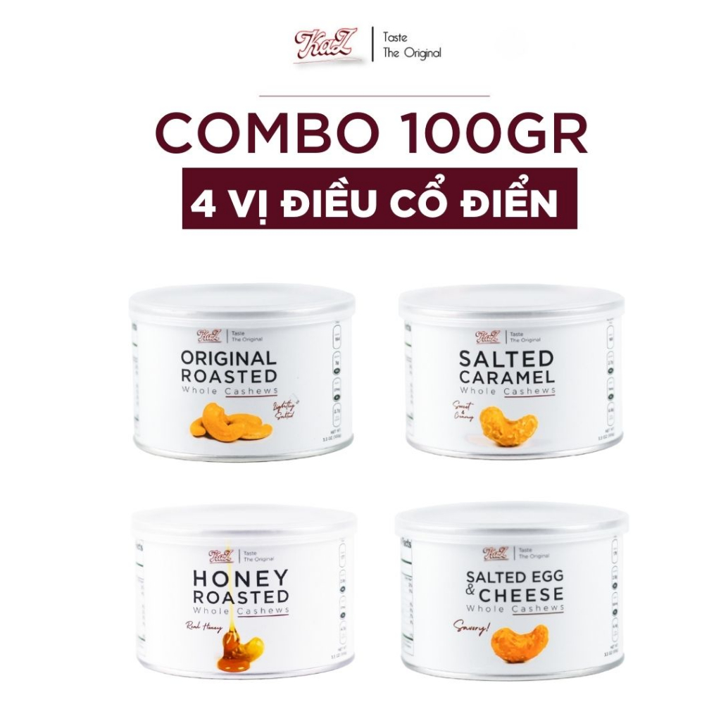 Combo 4 Vị Điều Kaz lon thiếc