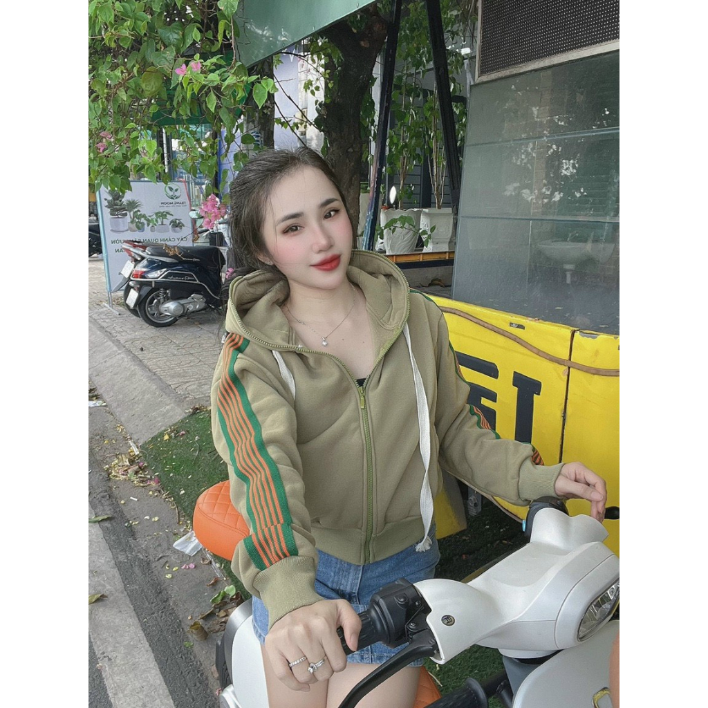 Áo khoác nữ.Áo khoác Bambo da lộn Túi Hộp Qc cao cấp