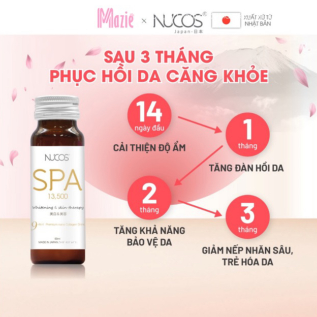 Collagen chống lão hoá căng bóng da Nucos Spa 13500 50ml x 10 chai