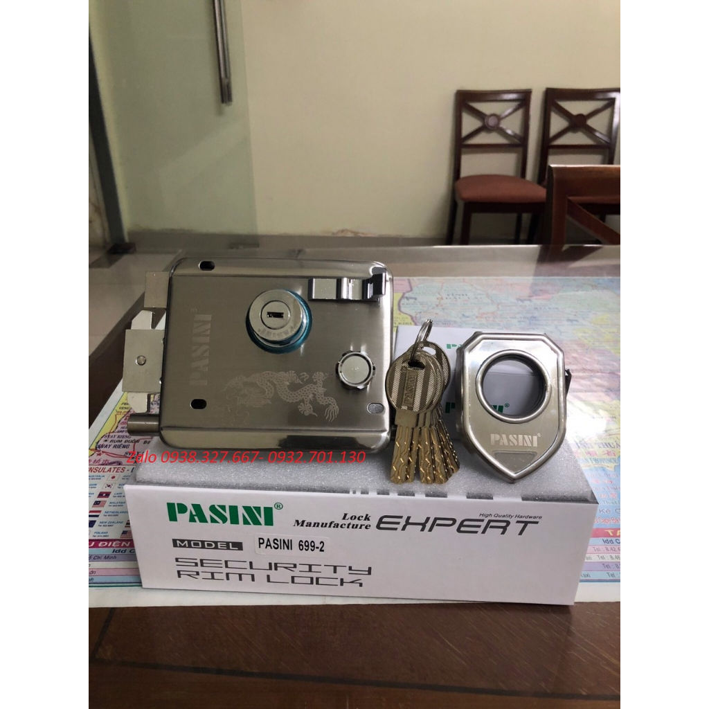 Khóa cửa cổng Forus 699 (Pasini 699) hoa văn rồng, inox 304 chắc chắn
