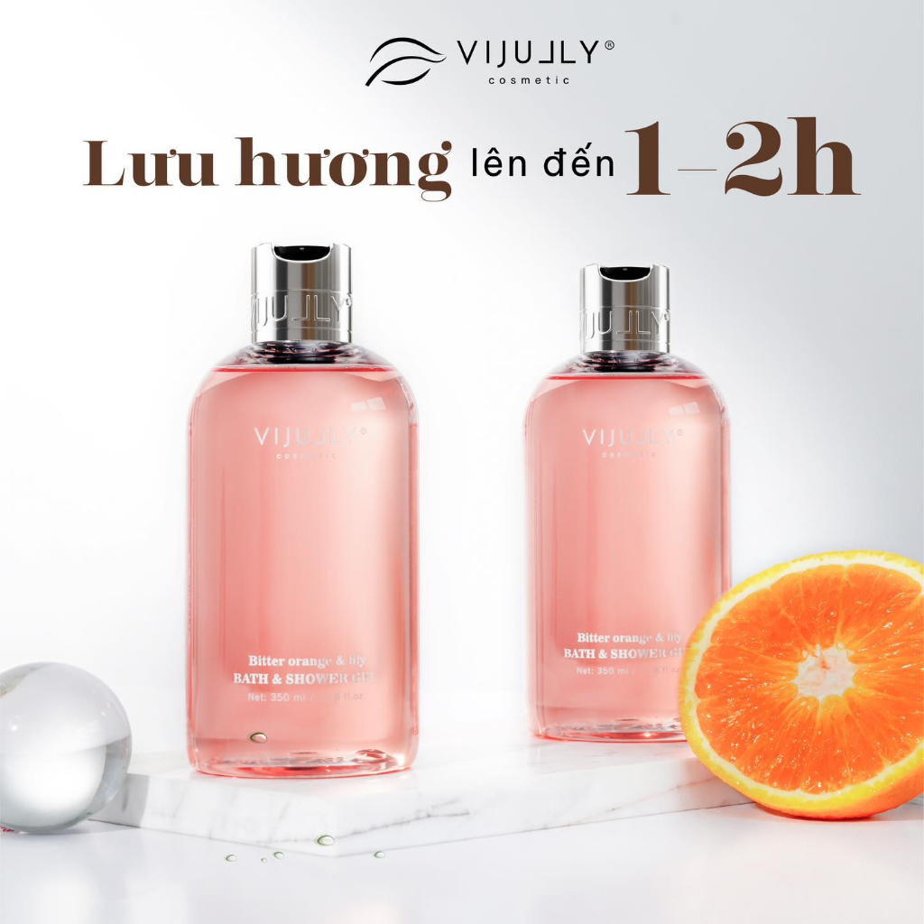 Sữa tắm Dưỡng da hương nước hoa Vi Jully 350ml (Bitter Orange & Lily) - màu hồng