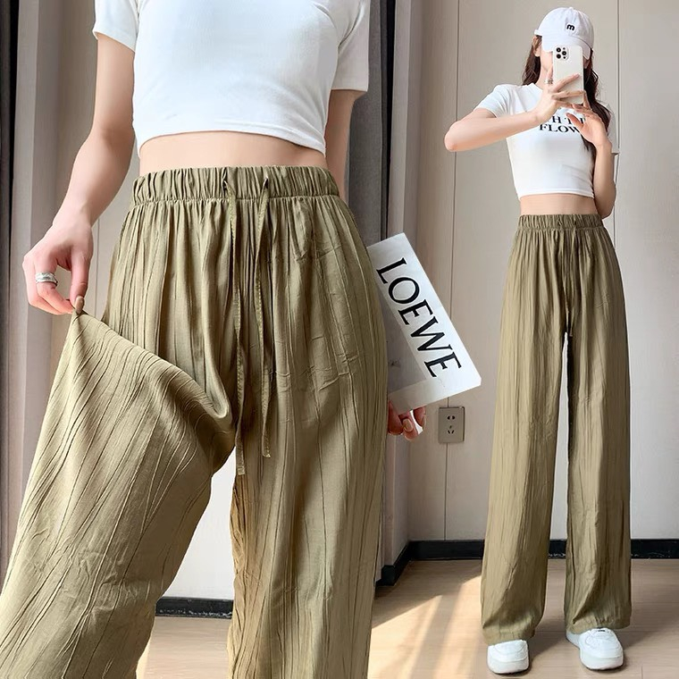Quần ống rộng đũi nhăn cạp chun siêu mát cho nữ mùa hè cao cấp_MILASU.Store  685