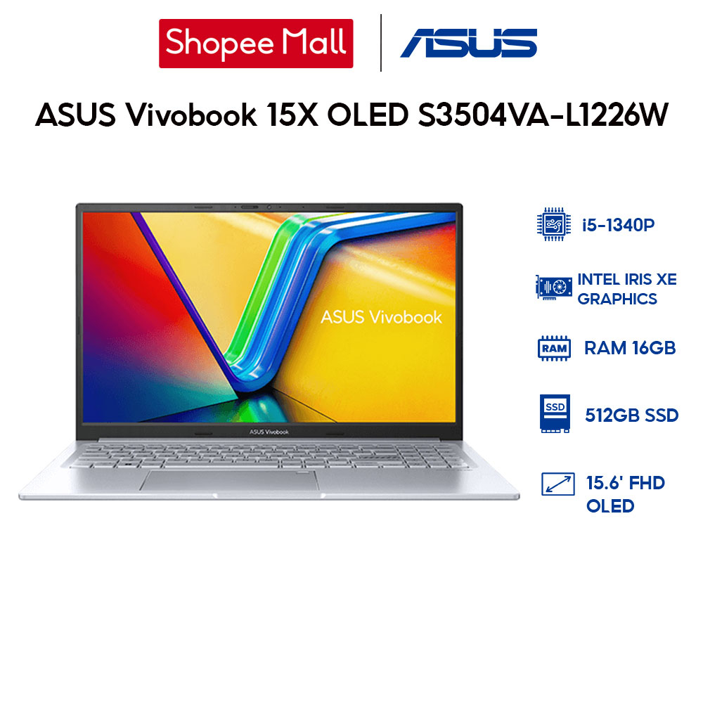 Laptop ASUS Vivobook 15X OLED S3504VA-L1226W (i5-1340P | 16GB | 512GB | Intel Iris Xe Graphics | 15.6' FHD OLED)