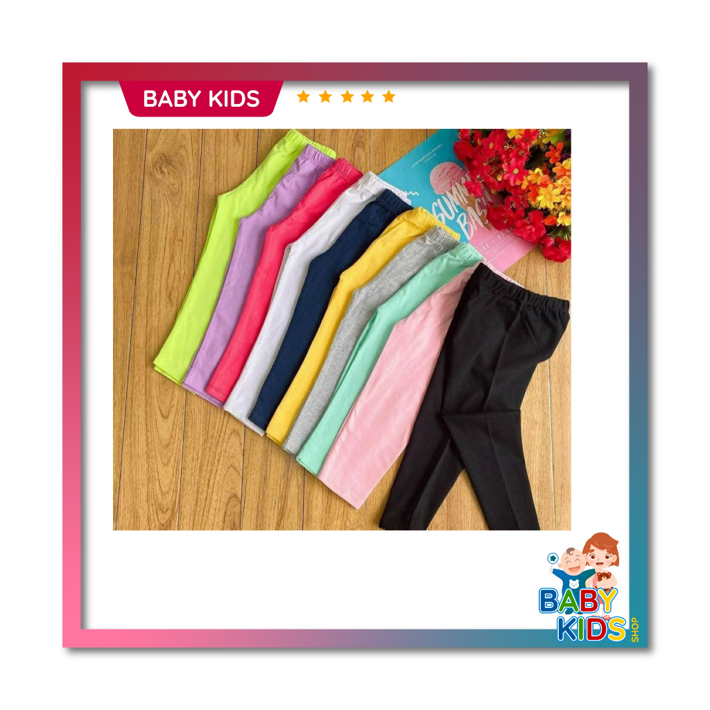 Quần legging bé gái, quần leggings cho bé thun cotton xuất xịn siêu dày dặn co giãn loại 1 {21-41kg}