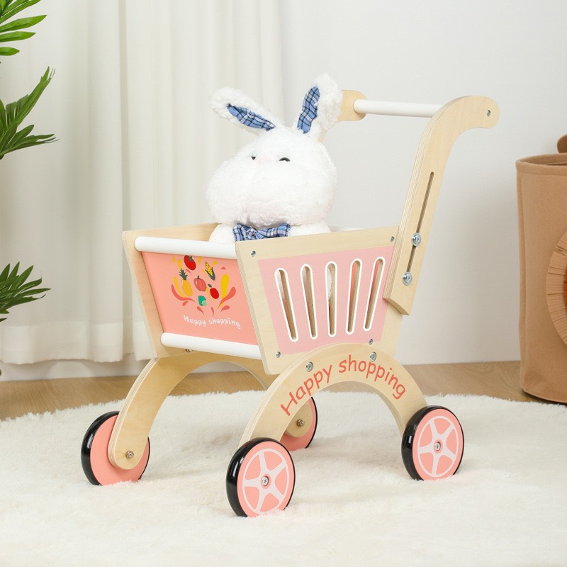 Đồ chơi xe đẩy siêu thị cho bé bằng gỗ cao cấp nhiều mẫu - Biko Shop