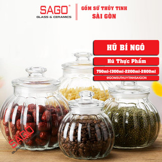 Hũ thủy tinh bí ngô nắp thủy tinh đựng thực phẩm