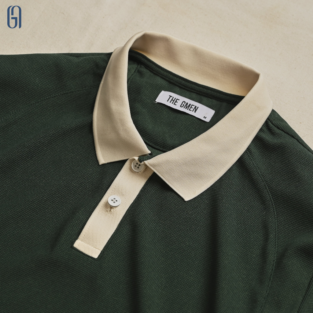 Áo polo nam phối viền P23 LAWN POLO vải hạt 100% cotton, form Slimfit - THE GMEN ELEGANT EST 2017