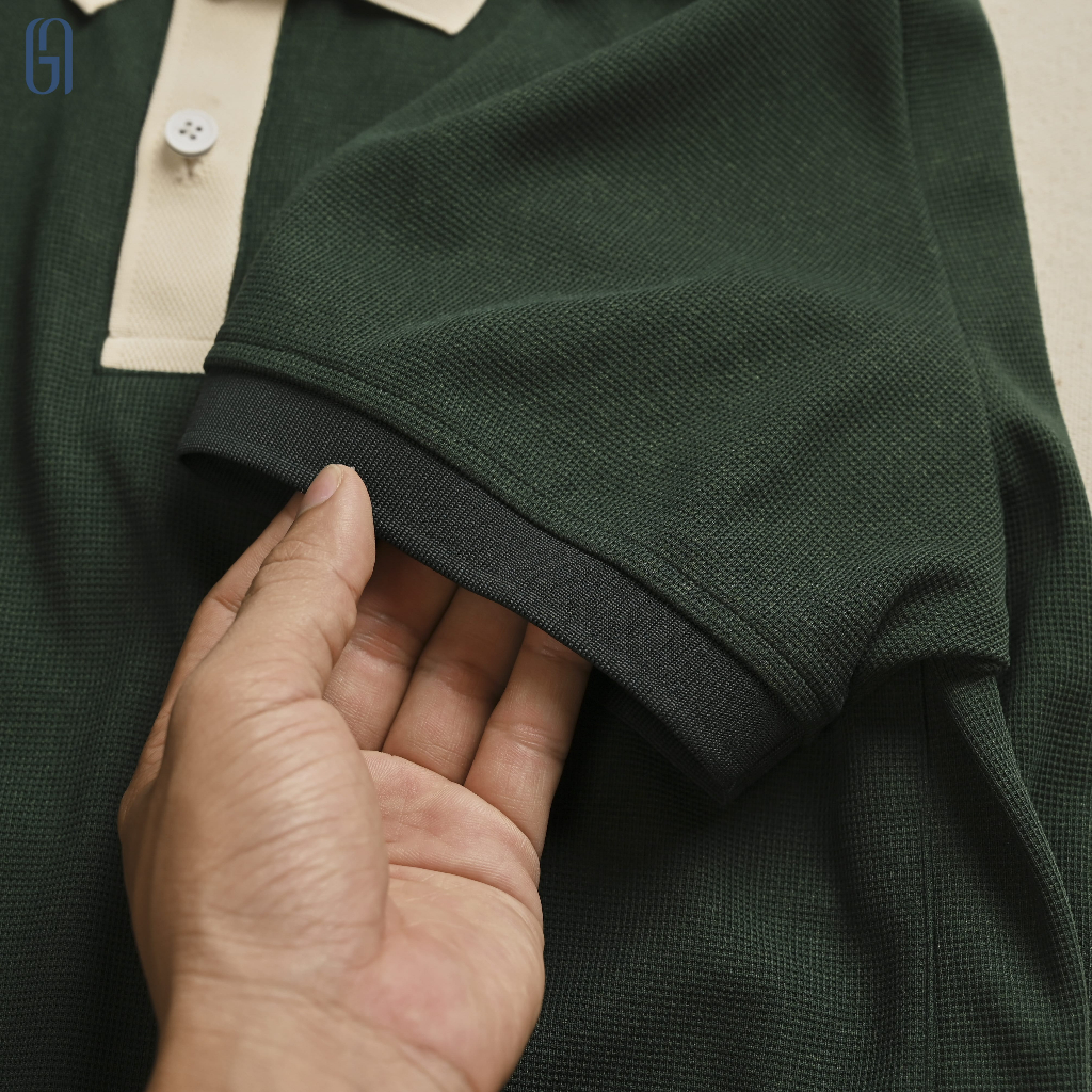 Áo polo nam phối viền P23 LAWN POLO vải hạt 100% cotton, form Slimfit - THE GMEN ELEGANT EST 2017