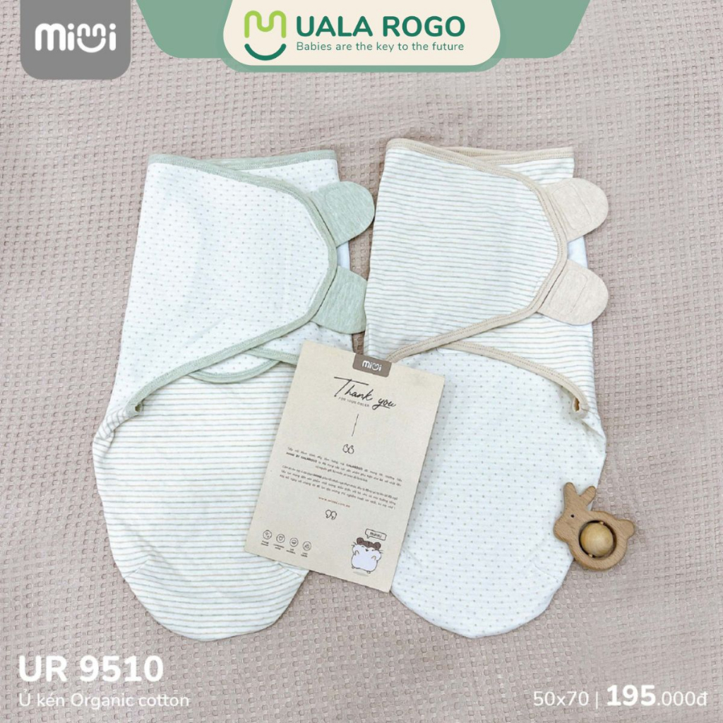 Ủ kén sơ sinh cho bé Ualarogo vải Organic Cotton mềm mại thoáng khí thấm