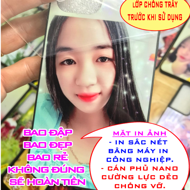 Ốp lưng IPHONE tráng gương  CƯỜNG LỰC  NANO DẺO cao cấp , in theo yêu cầu, siêu đẹp, siêu bền, giá tốt